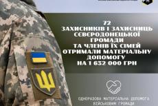 Допомога військовим та їхнім родинам: сіверськодончанам виплатили понад 1,5 млн гривень