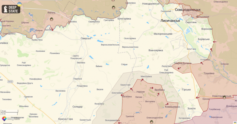 Карта бойових дій від 21.06.2022
