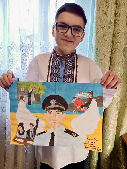 Хлопець з Луганщини привітав поліцейських з різдвом