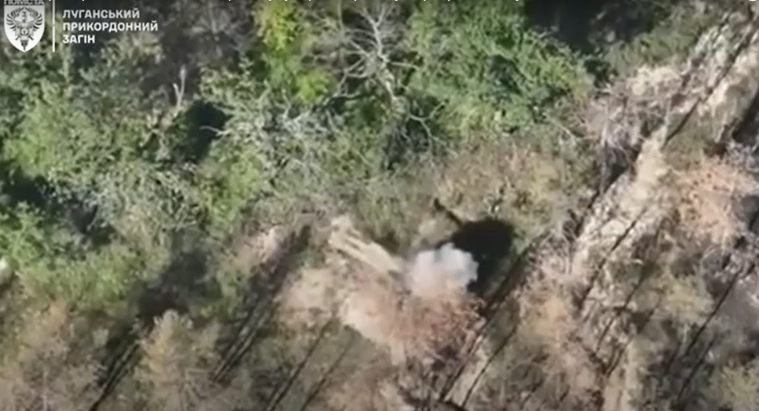 Луганські прикордонники показали “роботу” ударних дронів у Серебрянському лісі (ВІДЕО)