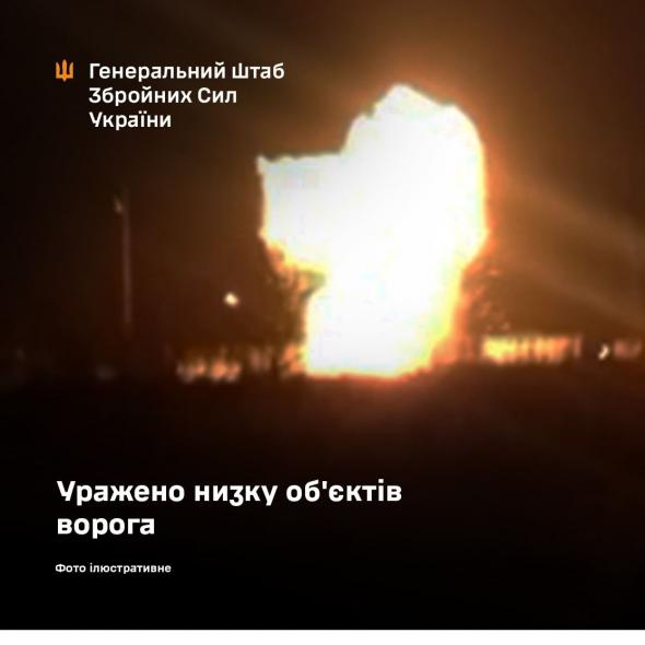 Сили оборони уразили склади боєприпасів та палива на окупованій Луганщині, – Генштаб