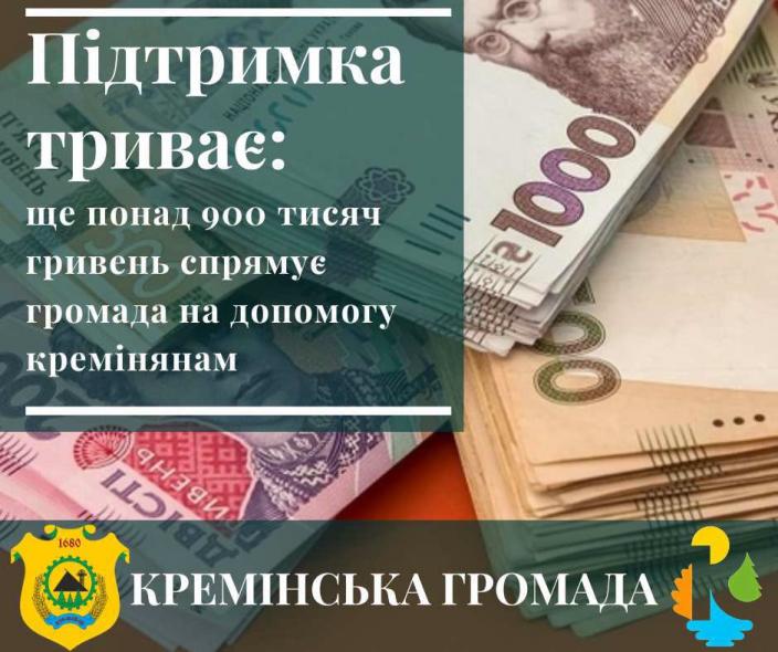У Кремінській МВА виділять ще понад 900 тис. грн на підтримку мешканців громади