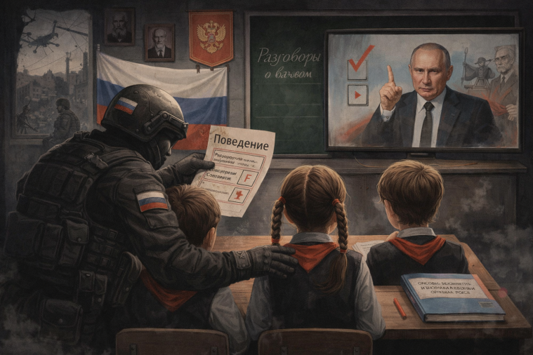  Фото створено за допомогою ШІ. Оцінка за лояльність: як росія запроваджує тотальний контроль над дітьми на ТОТ Луганщини
