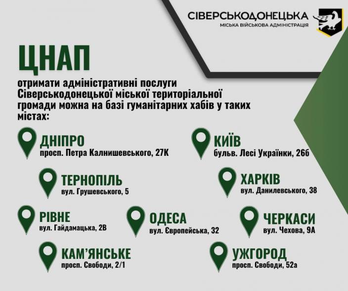 Сіверськодонецький ЦНАП працює в Дніпрі: контакти та доступні послуги Сіверськодонецький ЦНАП працює в Дніпрі: контакти та доступні послуги