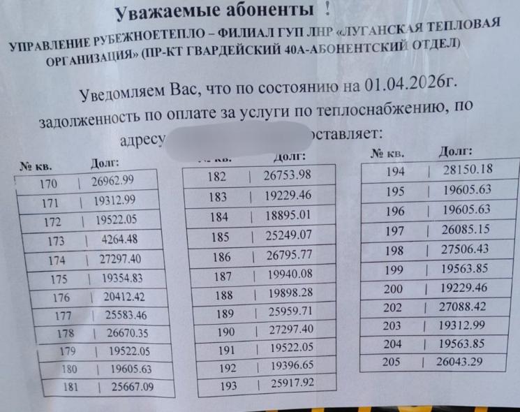 ЛОВА: Окупанти виставили сіверськодончанам борги за опалення, а до козачих корпусів набирають онлайн ЛОВА: Окупанти виставили сіверськодончанам борги за опалення, а до козачих корпусів набирають онлайн
