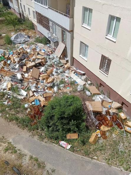 Біля багатоповерхівки у Сіверськодонецьку утворилося стихійне сміттєзвалище