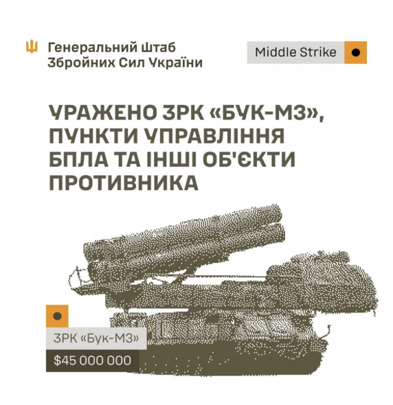 Сили оборони уразили ЗРК «Бук-М3» на Луганщині