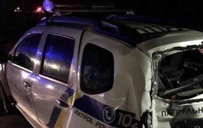 В Северодонецке автомобиль полиции попал в аварию