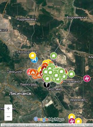 Мапа руйнувань Сєвєродонецька