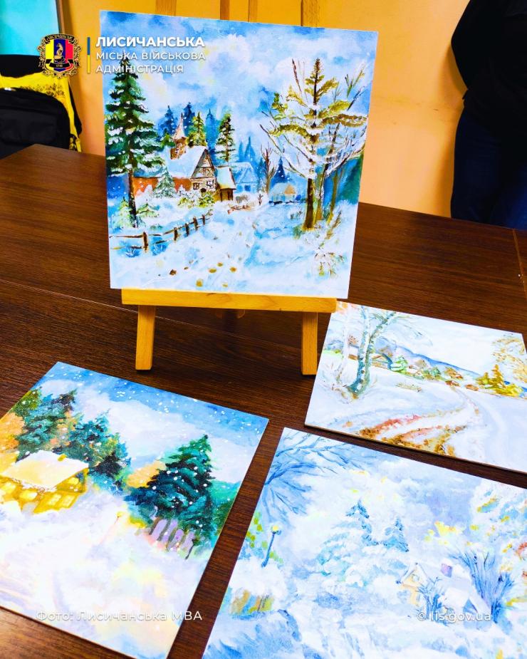 «Зимовий пейзаж»: в Івано-Франківську лисичани навчалися олійного живопису